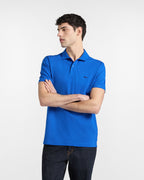 polo azul harmont blaine hombre manga corta algodón look elegante casual