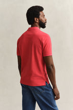 polo rojo gant hombre vista trasera algodón corte cómodo