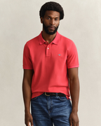 polo rojo gant hombre algodón manga corta vista frontal elegante