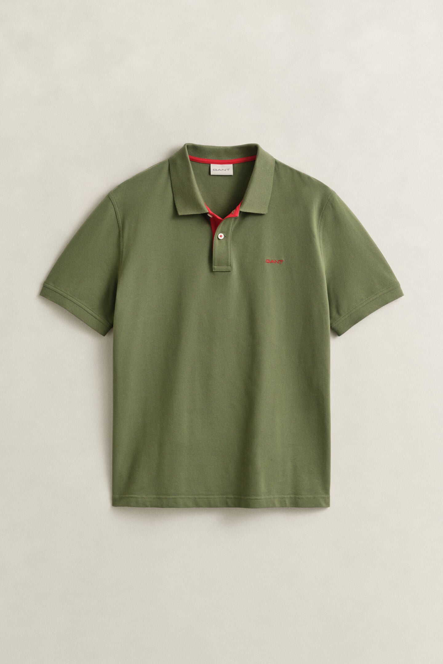 Polo Algodón verde rojo Gant