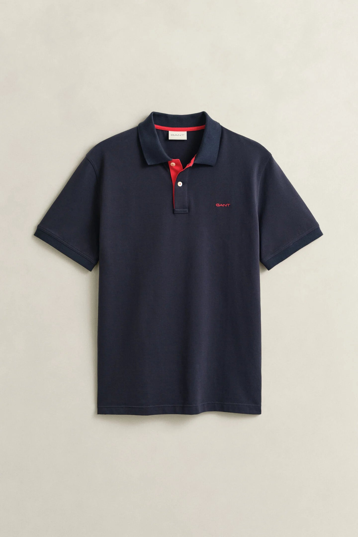 Polo Algodón azul marino rojo Gant