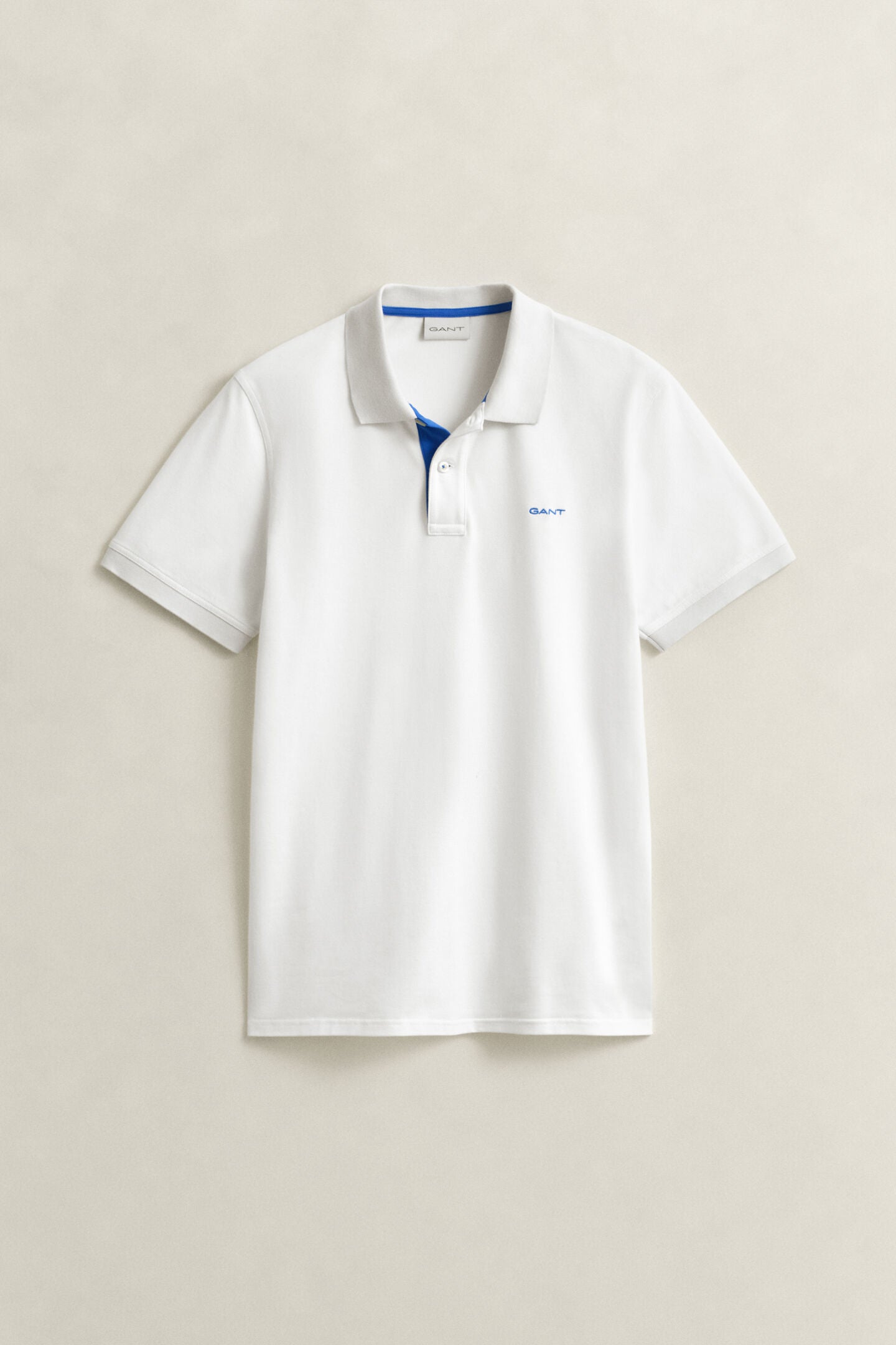 Polo Algodón blanco azul Gant