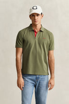 Polo Algodón verde rojo Gant