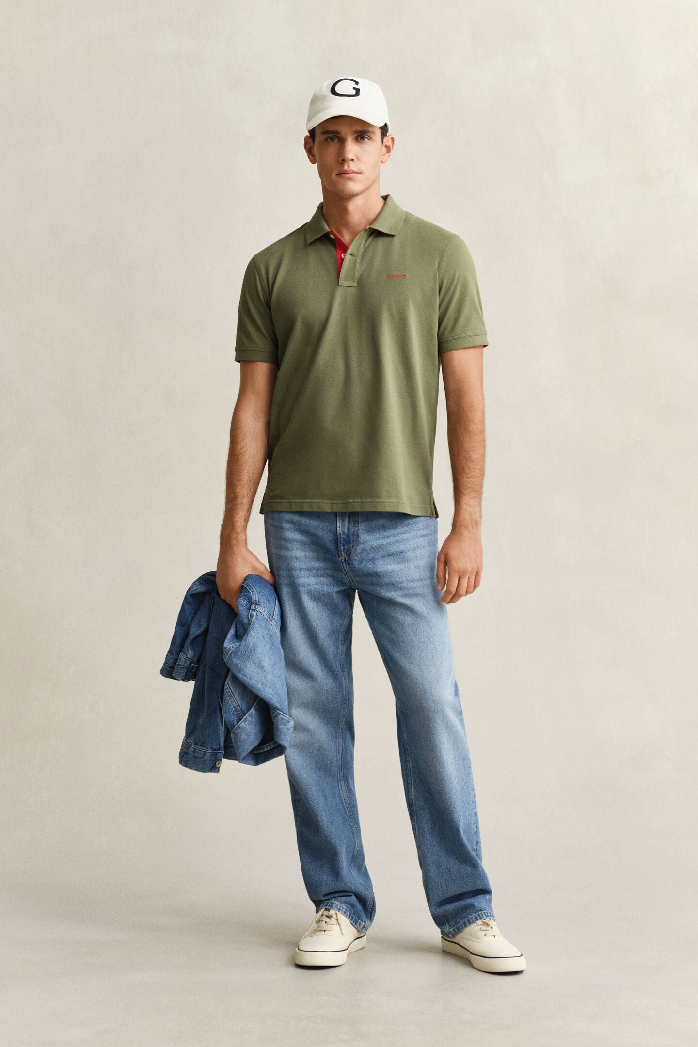 Polo Algodón verde rojo Gant