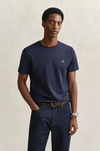 Camiseta algodón básica azul marino Gant