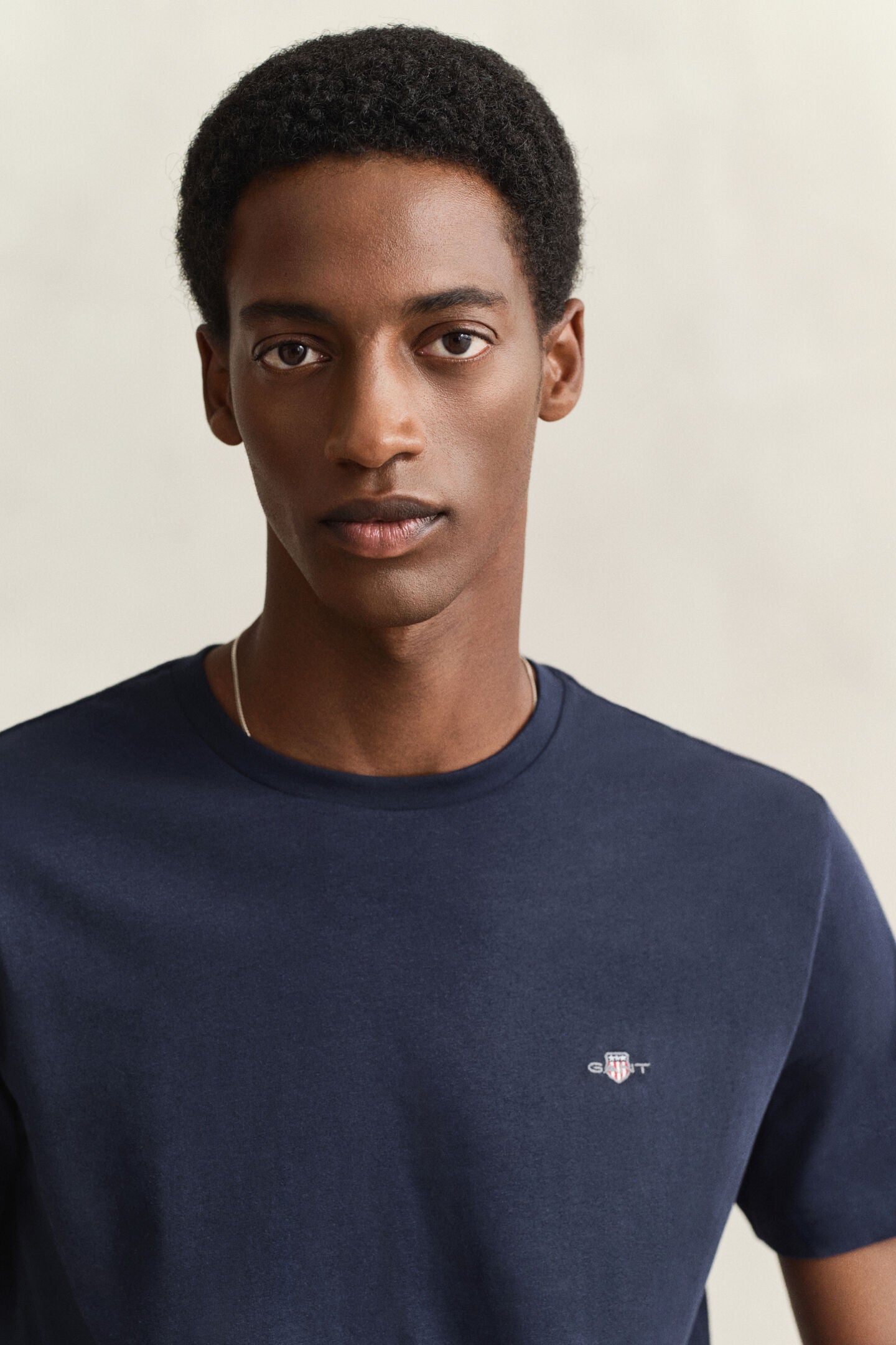 Camiseta algodón básica azul marino Gant