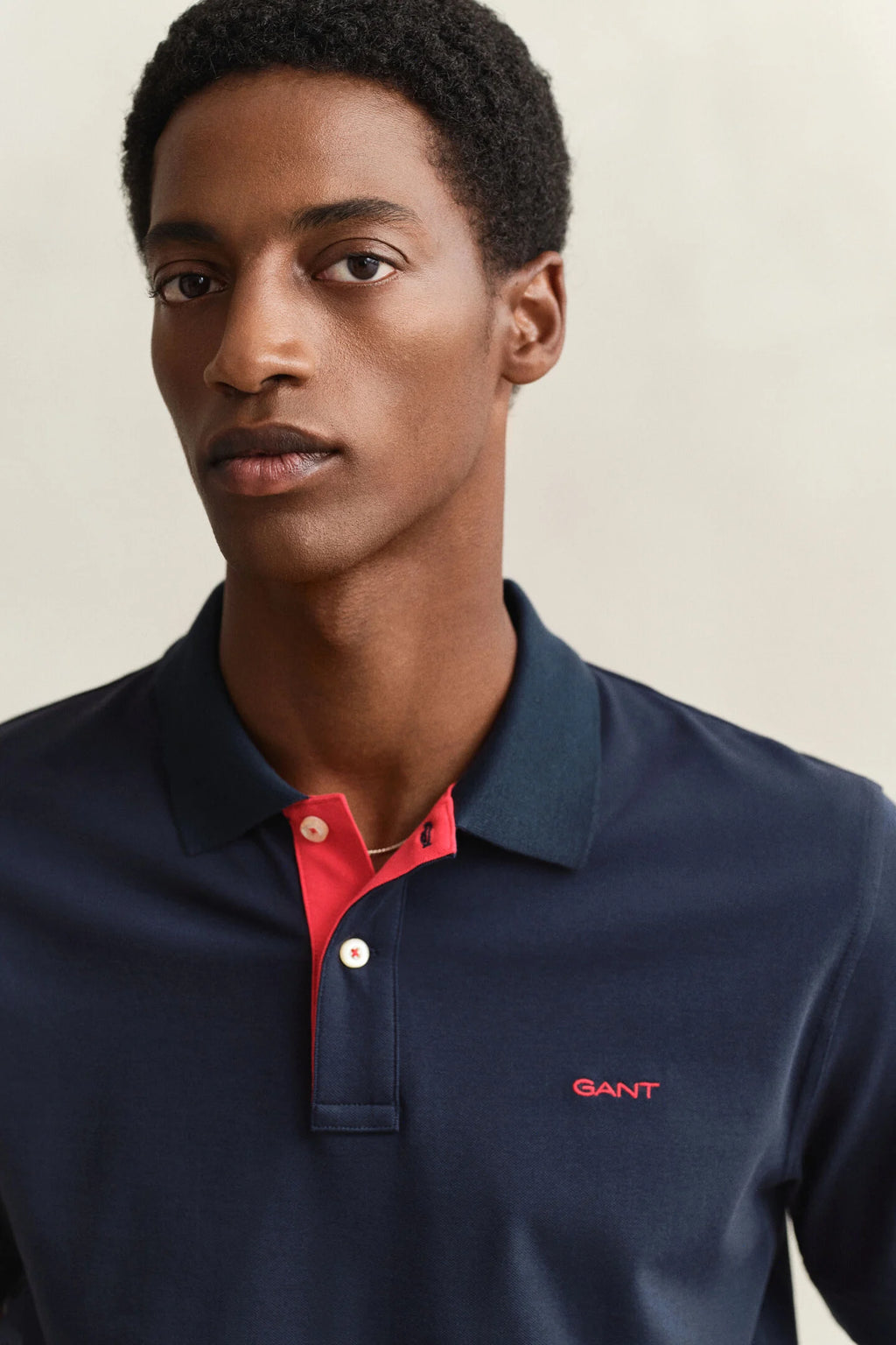 Polo Algodón azul marino rojo Gant
