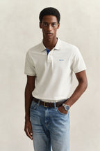 Polo Algodón blanco azul Gant