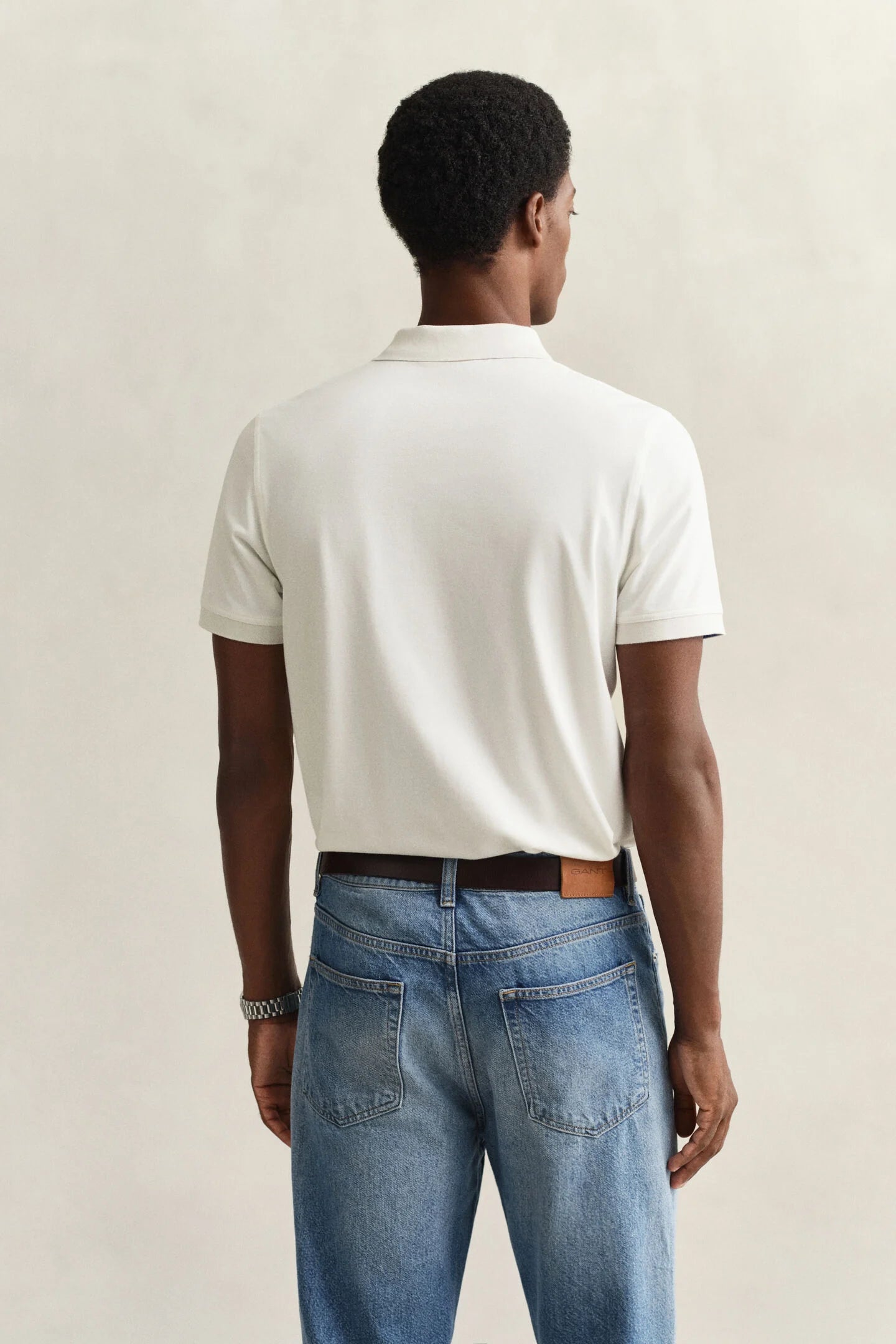 Polo Algodón blanco azul Gant